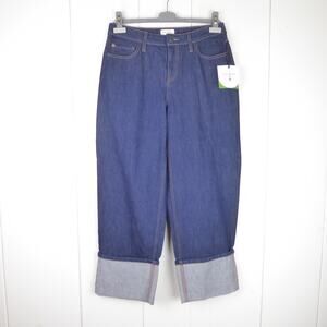 Kate Spade x Targe Jeans Womens SZ 6 High Rise Straight Leg Wide Rolled Cuff NWT